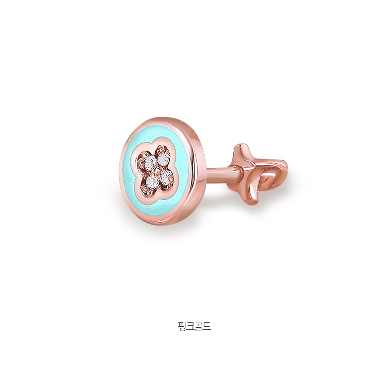 All 14K Gold minty clover piercing